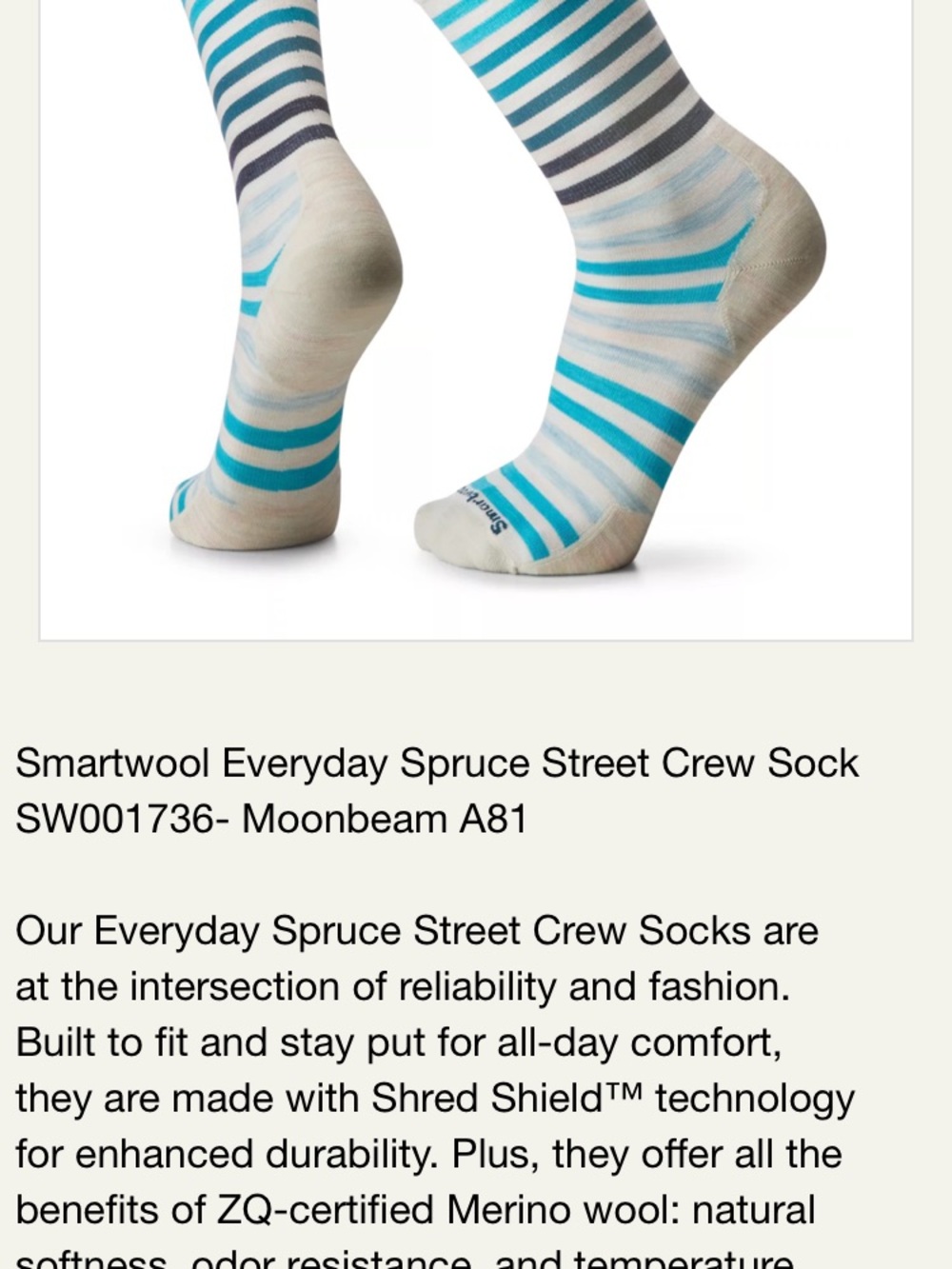 2 Pairs of Smartwool Everyday Spruce Street Crew Socks in Blue, Cream & Black